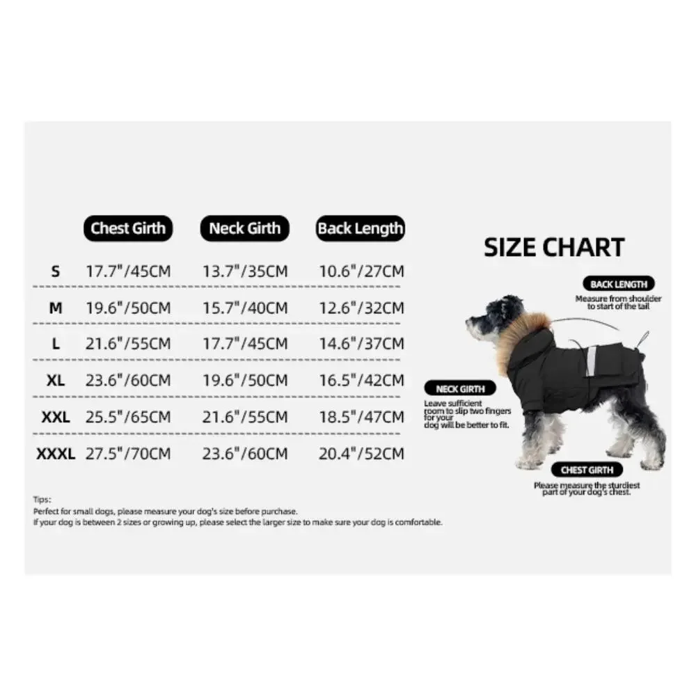 PINA Small Dog Coat Waterproof, Snow Jacket Medium